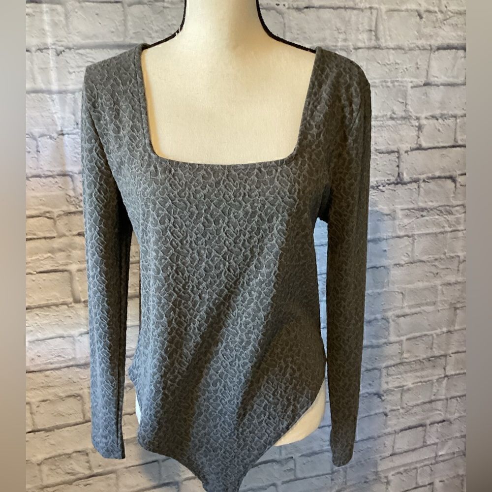 A New Day - Women’s Black & Gray Animal print Bodysuit - XXL